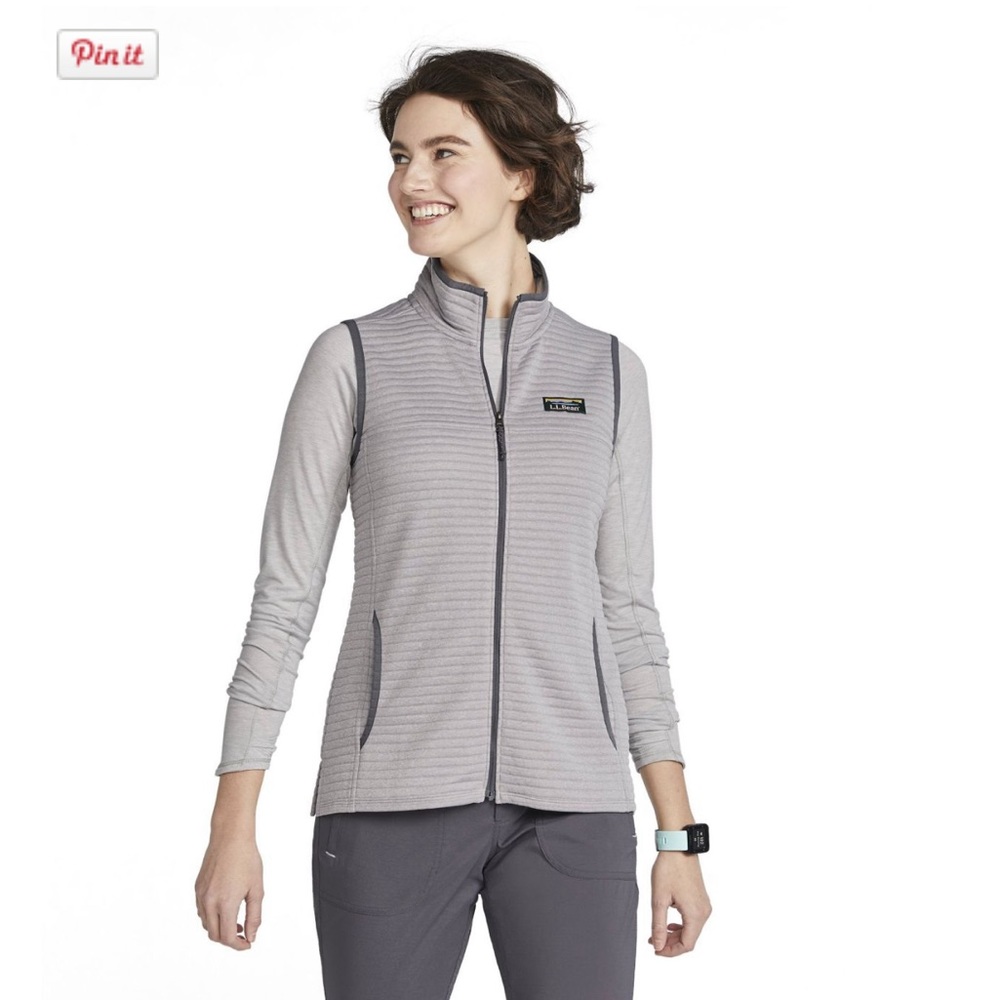 LL Bean Airlight Pre-Owned Women’s Vest Gray Large EXCELLENT condition